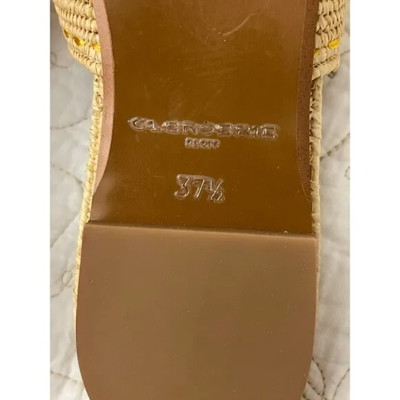 Clergerie Paris $375 Sandals Sz 37 7  INENI Raffia Naturel Flip Flops NEW