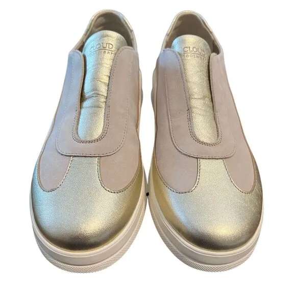 Cloud Footwear Slip-On Sneaker  EU 41 / US 9.5-10  Gold Leather  NWOB
