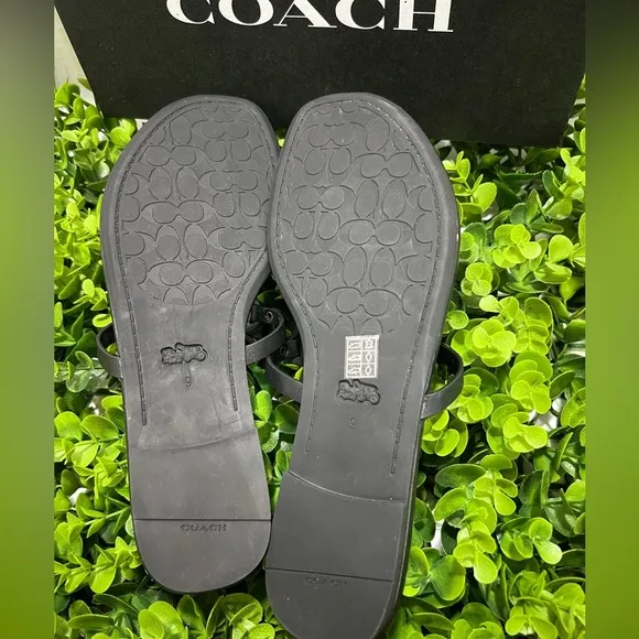 Coach Black Floral Sandals