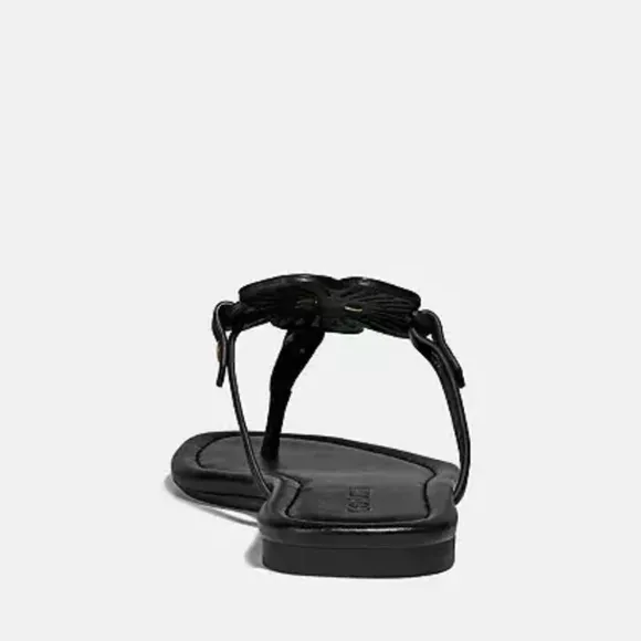 Coach Black Floral Sandals