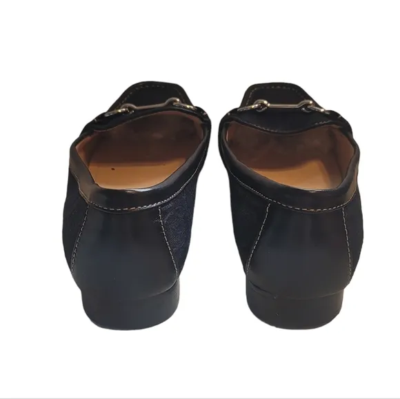 Coach black shoes classic traditional business casual slip on loafers womens 9.5