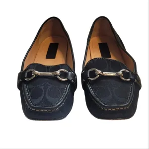 Coach black shoes classic traditional business casual slip on loafers womens 9.5
