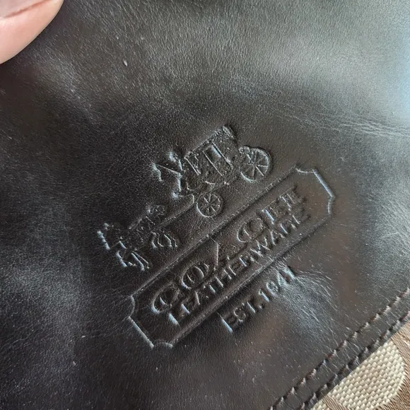 Coach Chrissi Dark Brown Leather and Canvas Signature Print Boots