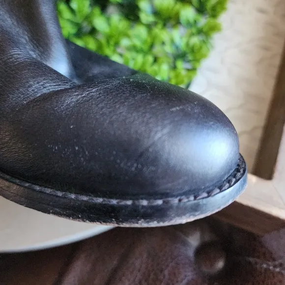 Coach Chrissi Dark Brown Leather and Canvas Signature Print Boots
