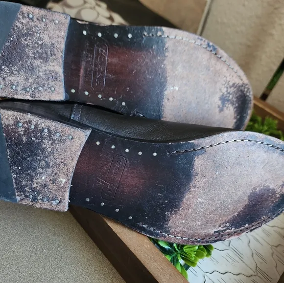 Coach Chrissi Dark Brown Leather and Canvas Signature Print Boots