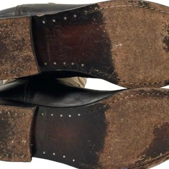 Coach Chrissi Dark Brown Leather and Canvas Signature Print Boots