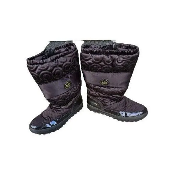 COACH Drexel A7274 Chocolate Brown Quilted Winter Boots Women's Size 9.5 B