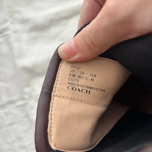 Coach Geneva Brown Leather Heeled Chelsea Boots Shoes Sz 9.5B