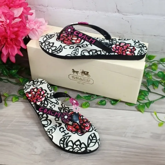 Coach Kerrie Poppy Flip Flops Vintage NIB
