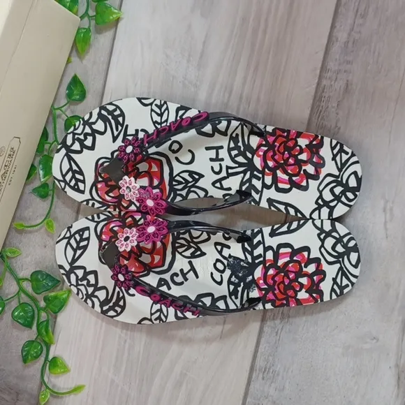 Coach Kerrie Poppy Flip Flops Vintage NIB