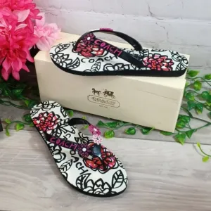Coach Kerrie Poppy Flip Flops Vintage NIB