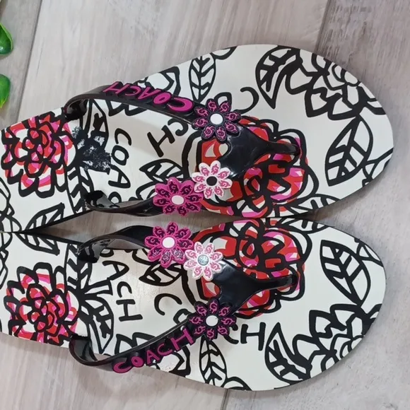 Coach Kerrie Poppy Flip Flops Vintage NIB