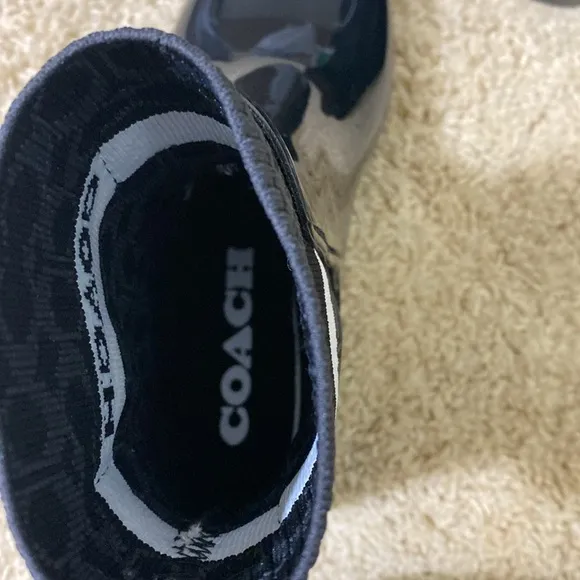 Coach NEW Rivington signature Logo black rain boots size 5