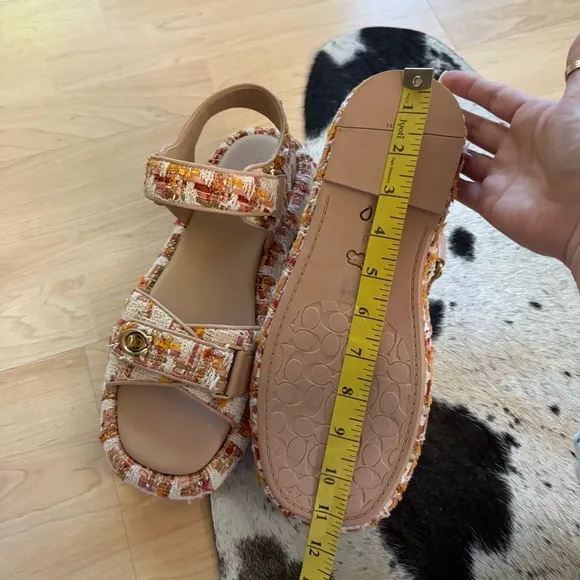 COACH NWOT Tweed‎ Peyton Sandal Preppy Women Size 10