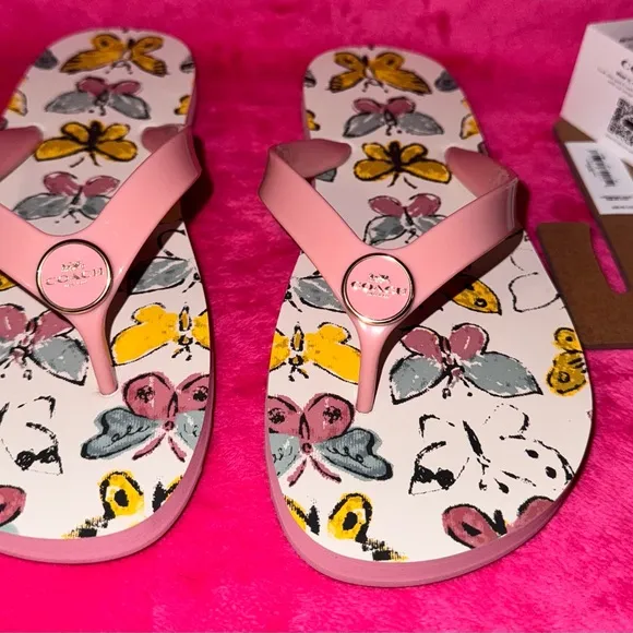 Coach Pink Butterfly Sandals