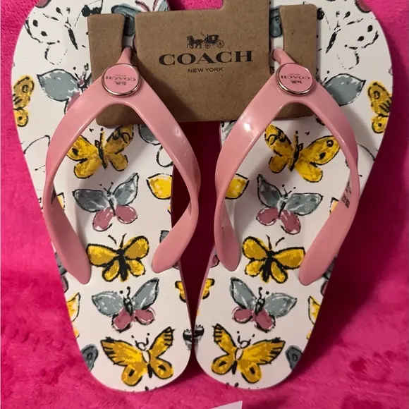 Coach Pink Butterfly Sandals