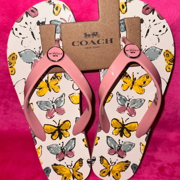 Coach Pink Butterfly Sandals
