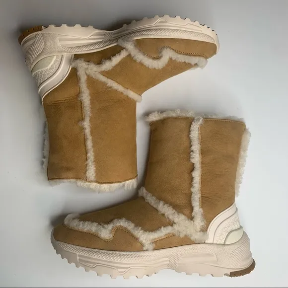 Coach Portia Genuine Shearling Lined Leather Winter Boots Size 6