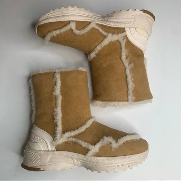 Coach Portia Genuine Shearling Lined Leather Winter Boots Size 6