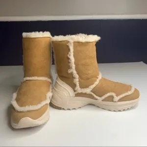 Coach Portia Genuine Shearling Lined Leather Winter Boots Size 6