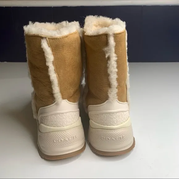 Coach Portia Genuine Shearling Lined Leather Winter Boots Size 6