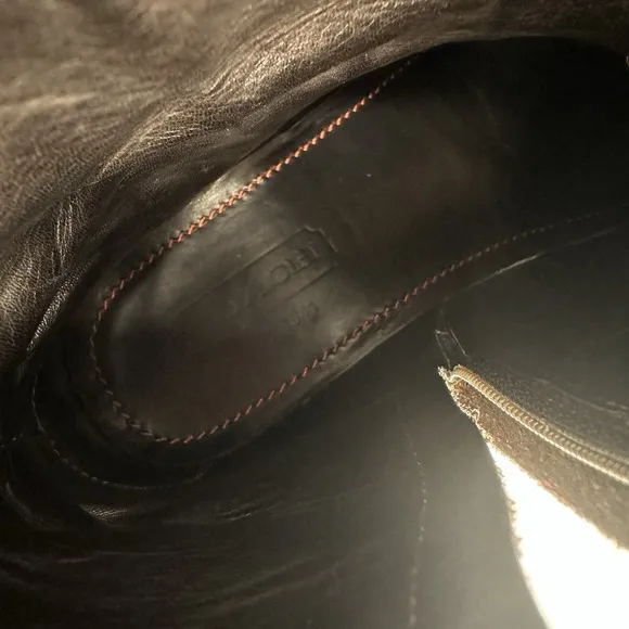 Coach Sawyer Ankle Boots Leather Made In Italy Side Zip Brown Men's Size 8