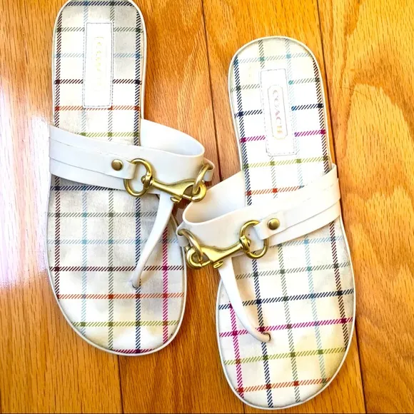 Coach Striped Beautiful size7.5 Sandals/Flip-Flops