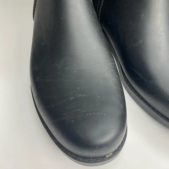 Coach Tristee Matte Black Signature Lined Rain Boots - Women’s Size 8b
