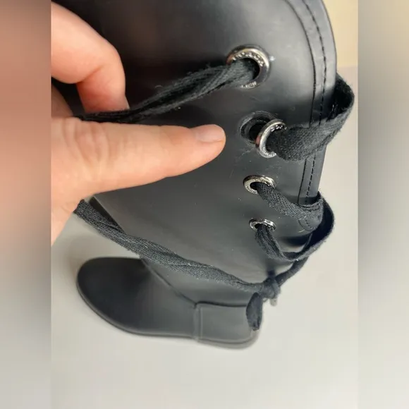 Coach Tristee Matte Black Signature Lined Rain Boots - Women’s Size 8b