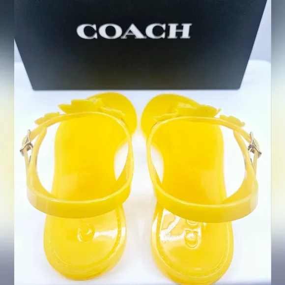 Coach Women's Canary Yellow Jelly Sandals
