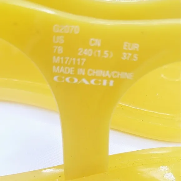 Coach Women's Canary Yellow Jelly Sandals