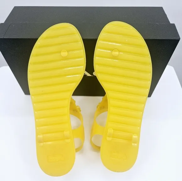 Coach Women's Canary Yellow Jelly Sandals