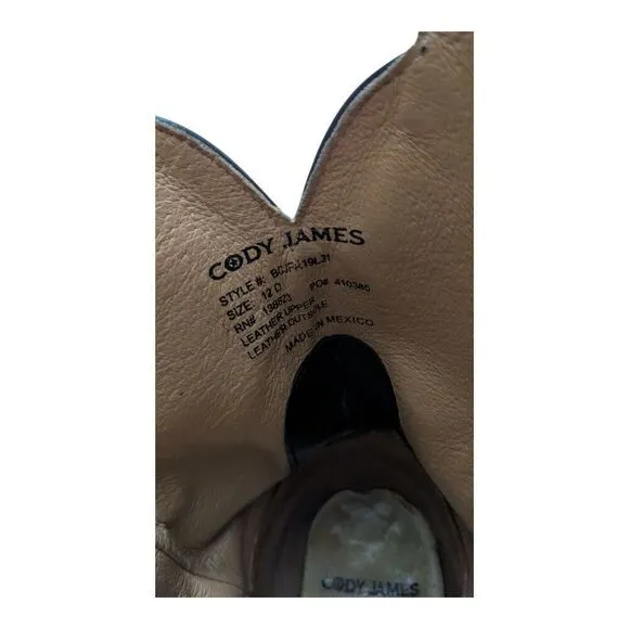 Cody James Men's Brown Buck Western Boots Wide Square Toe Size 12D BCJFA19l31