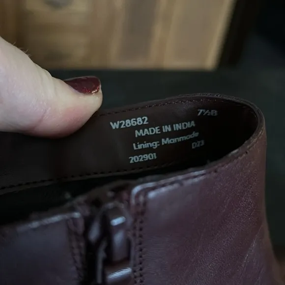 Cole Haan Boots Holis Burgundy Red Leather Buckle Ankle Bootie Women’s 7.5