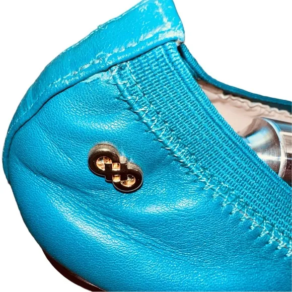 COLE HAAN - Eldridge Ballet Flats, tone on tone Teal, Size: 8
