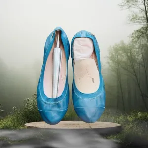 COLE HAAN - Eldridge Ballet Flats, tone on tone Teal, Size: 8