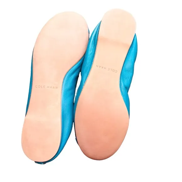 COLE HAAN - Eldridge Ballet Flats, tone on tone Teal, Size: 8