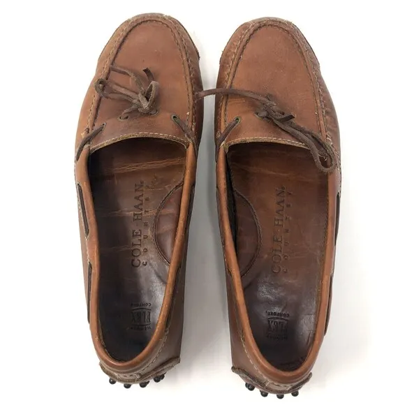 Cole Haan Gunnison Driving Loafer Mens Size 8 Leather Handstitched Moccasin