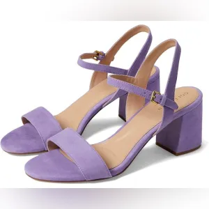 COLE HAAN Josie Suede Ankle Strap Sandals Paisley Purple Size 7.5