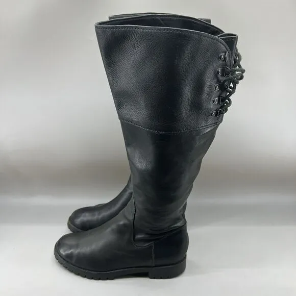 Cole Haan Kensington Boots Women Size 7 B Shoes Black Leather Zip Up Waterproof