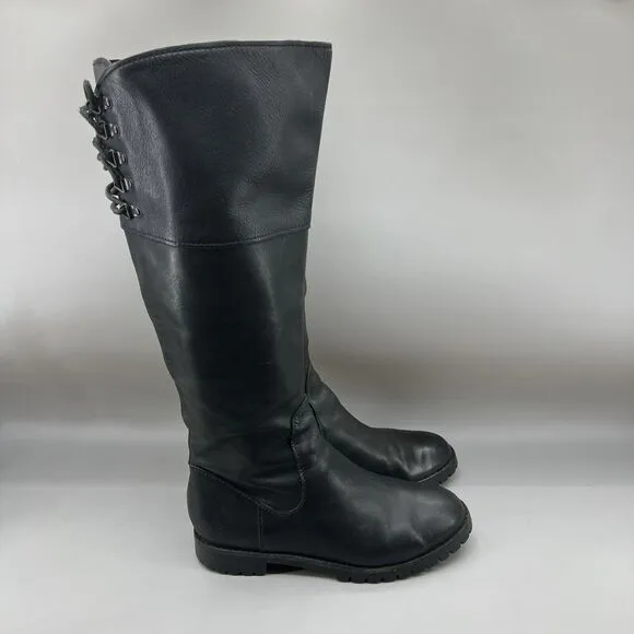 Cole Haan Kensington Boots Women Size 7 B Shoes Black Leather Zip Up Waterproof