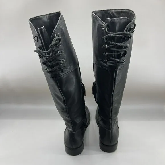 Cole Haan Kensington Boots Women Size 7 B Shoes Black Leather Zip Up Waterproof
