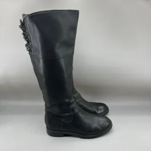 Cole Haan Kensington Boots Women Size 7 B Shoes Black Leather Zip Up Waterproof