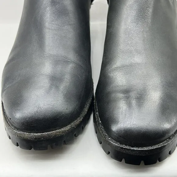 Cole Haan Kensington Boots Women Size 7 B Shoes Black Leather Zip Up Waterproof
