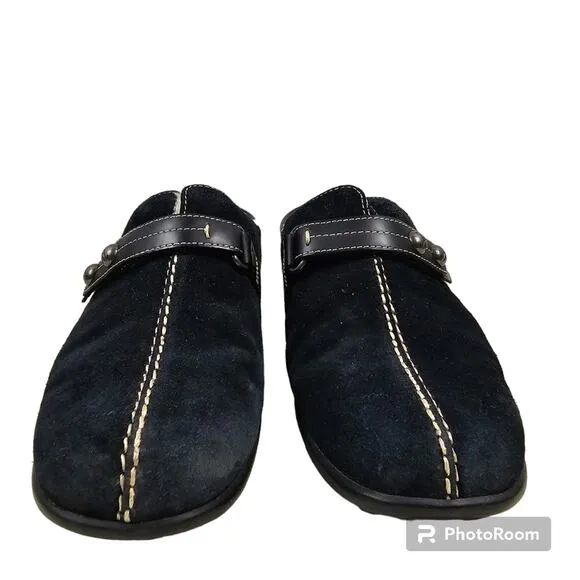 Cole Haan Meribel Shearling Black Suede Waterproof Clogs Mules Women's S…
