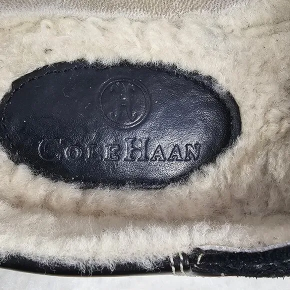 Cole Haan Meribel Shearling Black Suede Waterproof Clogs Mules Women's S…