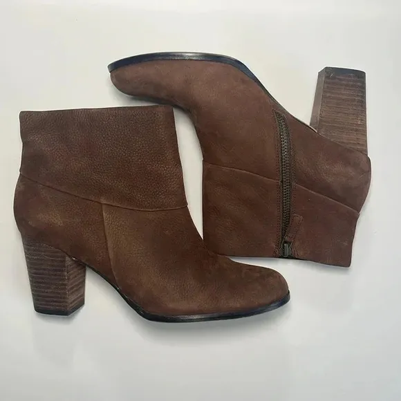 Cole Haan Nike Air Chestnut Leather Ankle Boots Women's Size 7.5B