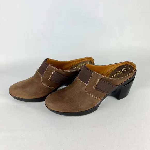Cole Haan Womens Air Sara Mules Clogs Brown AirNike Wedge Comfort Shoes size 10