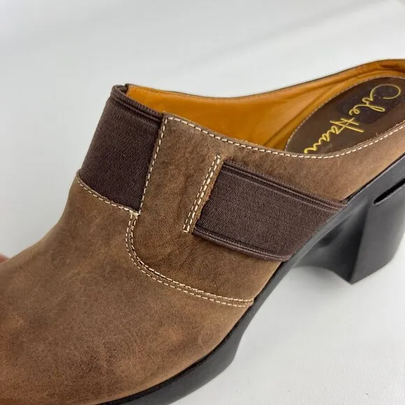 Cole Haan Womens Air Sara Mules Clogs Brown AirNike Wedge Comfort Shoes size 10