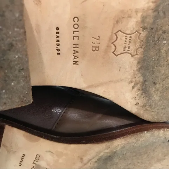 Cole Haan Womens Ankle Boots Brown Leather Cuban Heels Double Zipper Size 7.5B